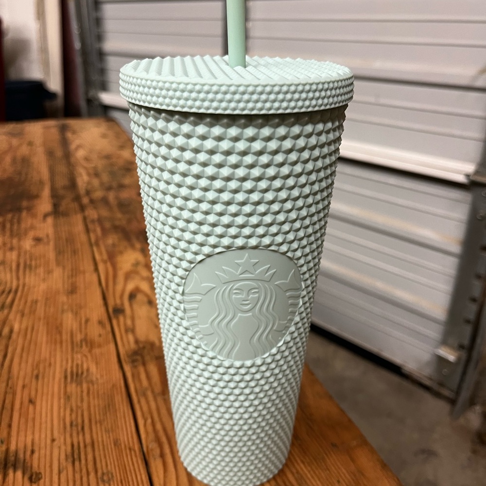 Mint Starbucks studded tumbler